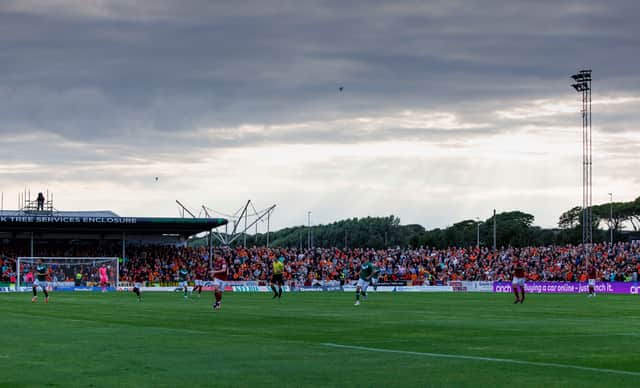 Dundee United brought a strong away support to Gayfiled for their cinch Championship opener against Arbroath (Pic: SNS) 