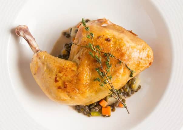 Mark Greenaway recipe: Roasted Leg of Chicken with Puy Lentils