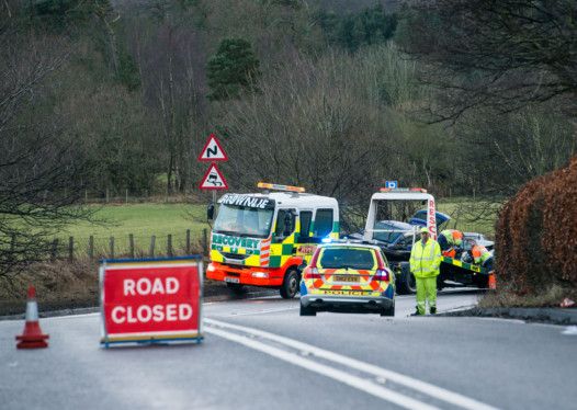 Children in hospital after crash closes A702