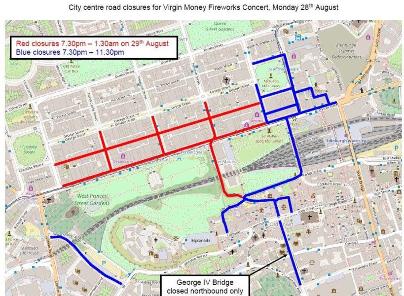 Map Road closures revealed ahead of Fireworks Concert