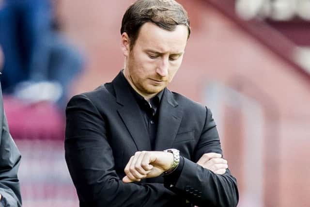 Time was up for Hearts head coach Ian Cathro