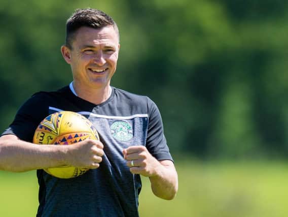 Paul Heckingbottom looks in good spirits at a pre-season training session at East Mains